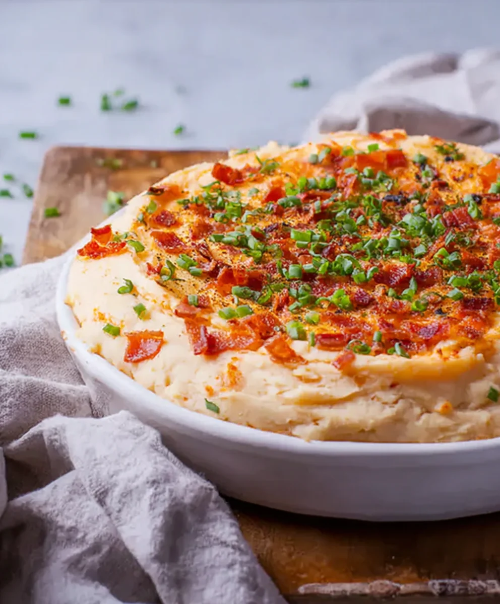 Twice-Baked Mashed Potatoes: Creamy, Cheesy, and Crowd-Pleasing 1 Easy Fatafit Recipe - Delicious Beef and Bread Dish
