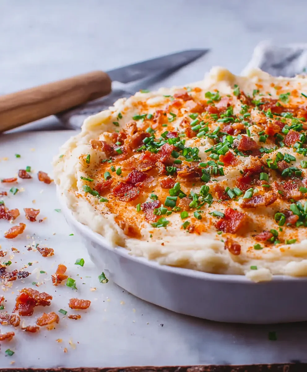Twice-Baked Mashed Potatoes: Creamy, Cheesy, and Crowd-Pleasing 2 Easy Fatafit Recipe - Delicious Beef and Bread Dish